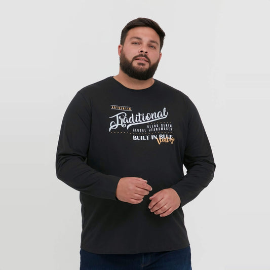 Pánske tričko s dlhým rukávom BLEND BHDopper BT čierne