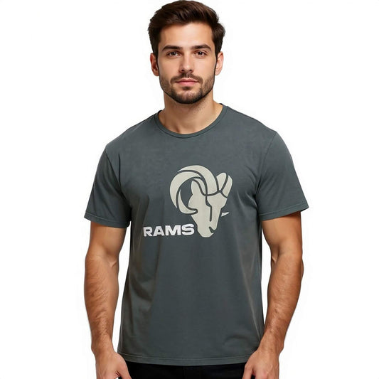 Pánske tričko RECOVERED X NFL Los Angeles Rams Logo Print sivé