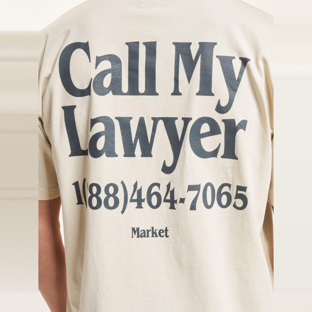 Pánske tričko Market Call My Lawyer krémové ecru