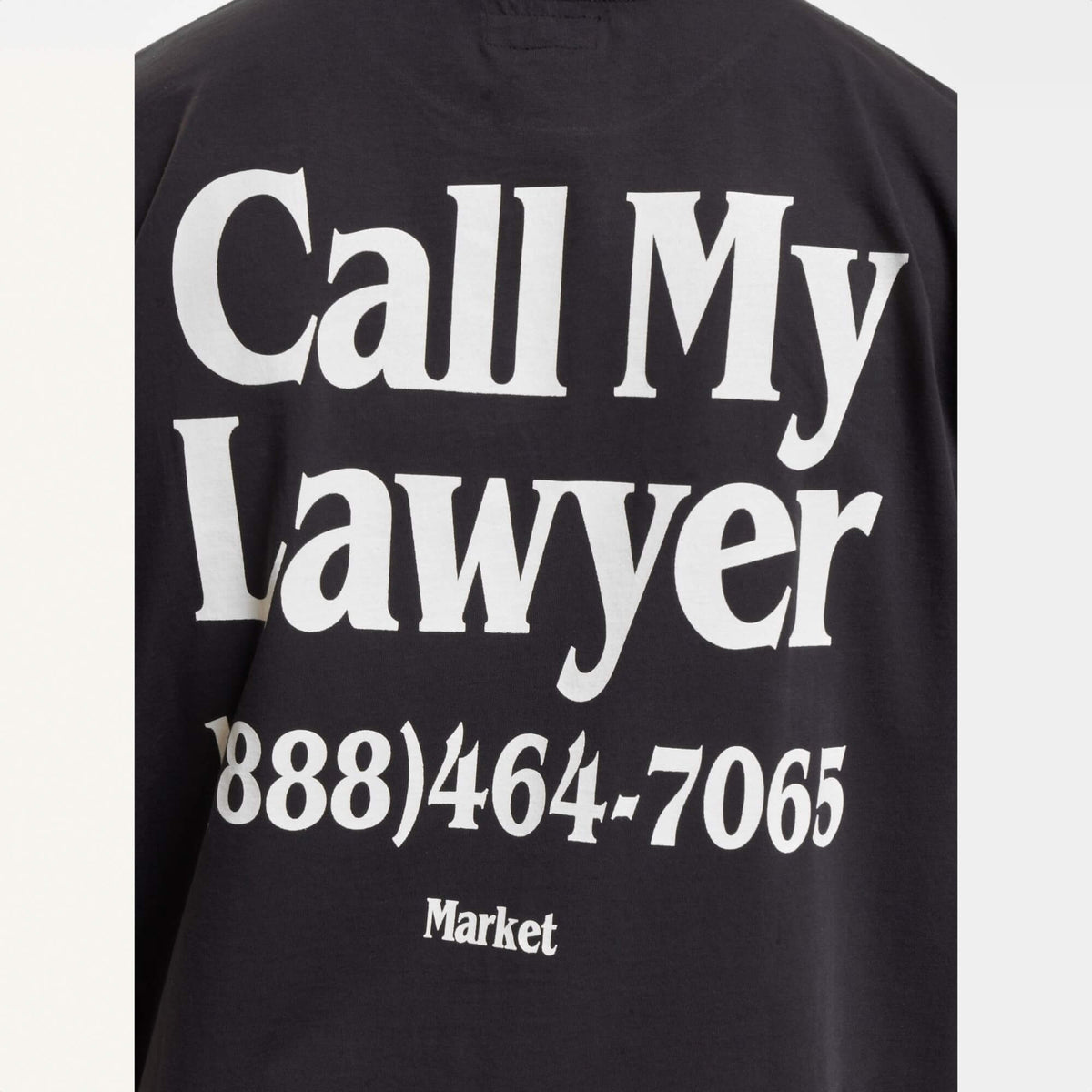 Pánske tričko Market Call My Lawyer prané čierne