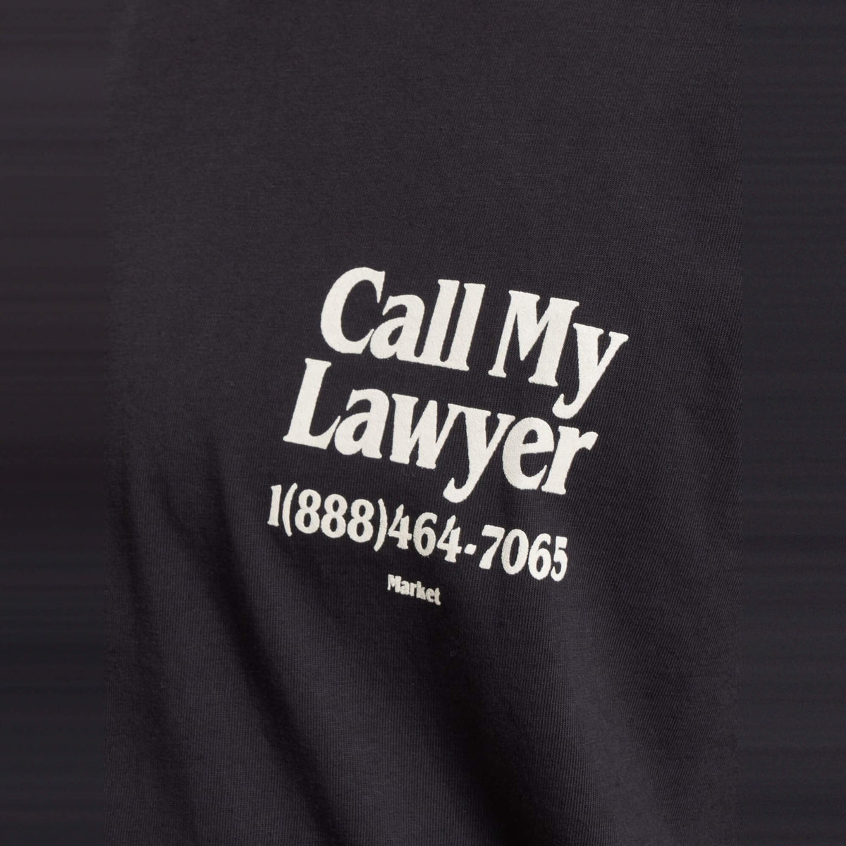 Pánske tričko Market Call My Lawyer prané čierne