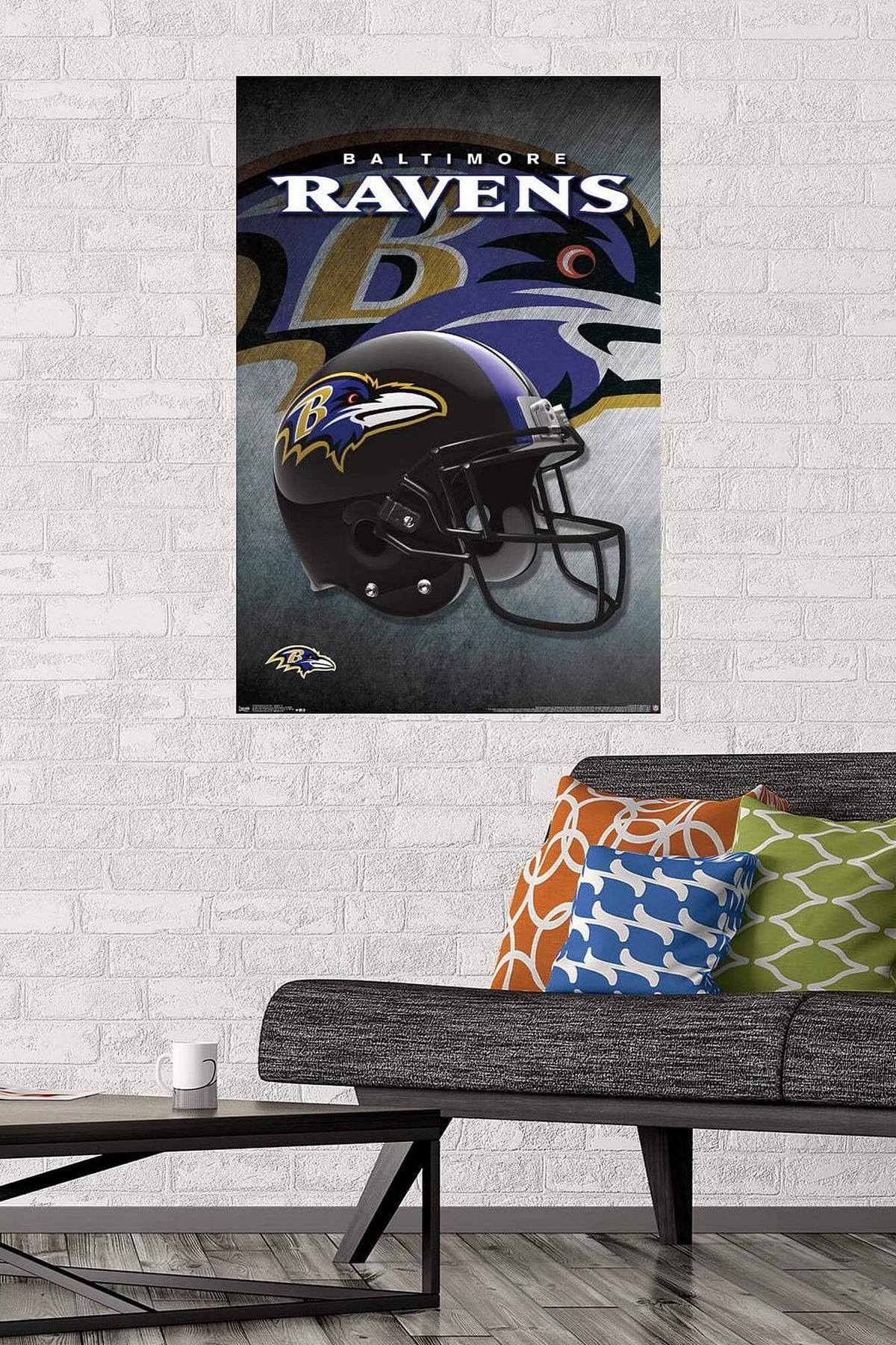 Plagát NFL Poster Baltimore Ravens Helmet