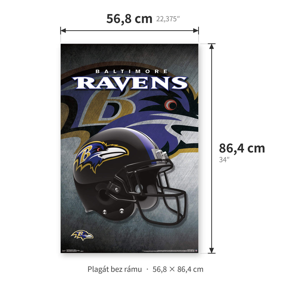 Plagát NFL Poster Baltimore Ravens Helmet