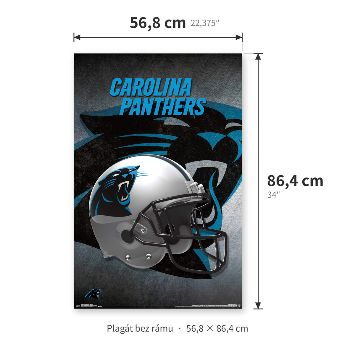 Plagát NFL Poster Carolina Panthers Helmet