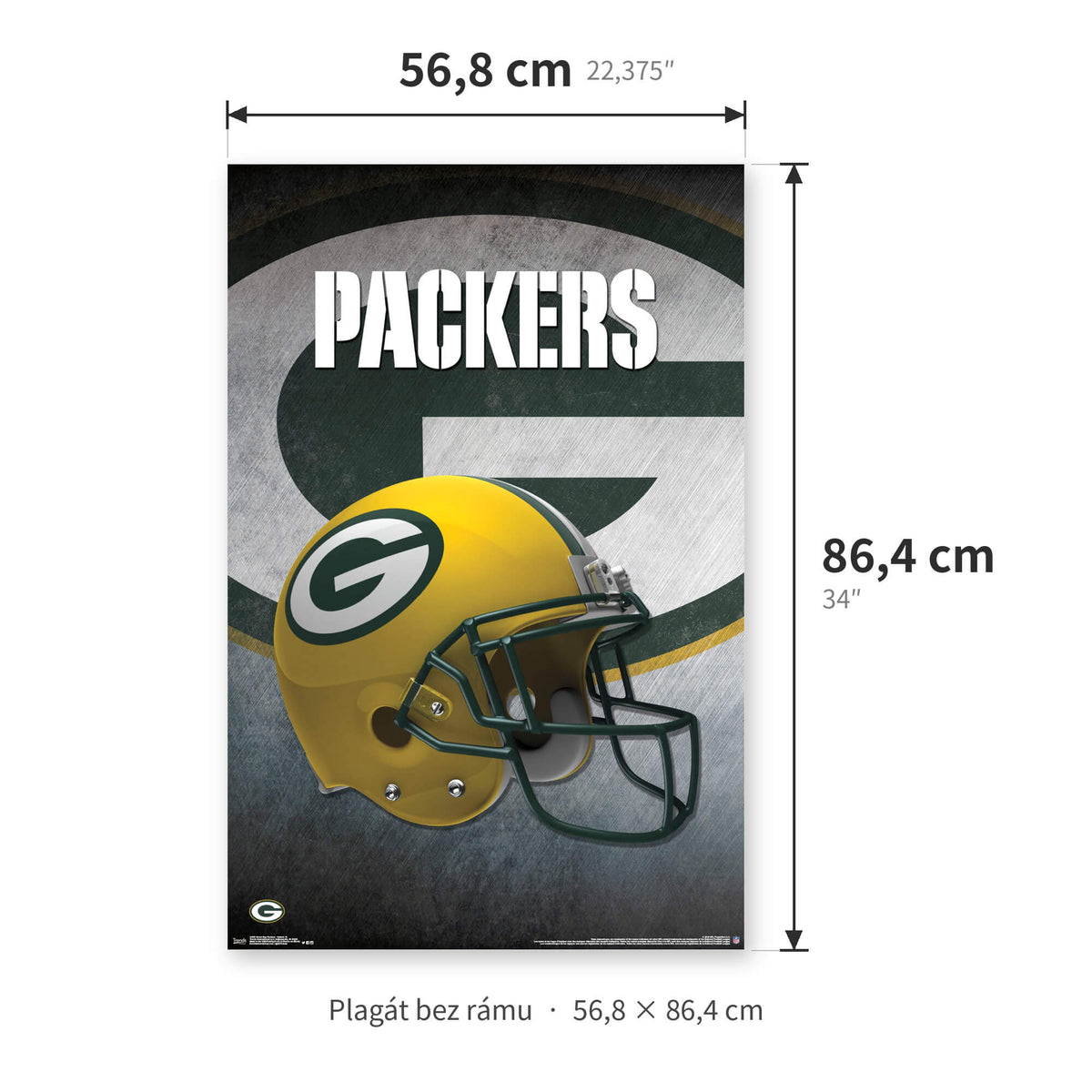 Plagát NFL Poster Green Bay Packers Helmet