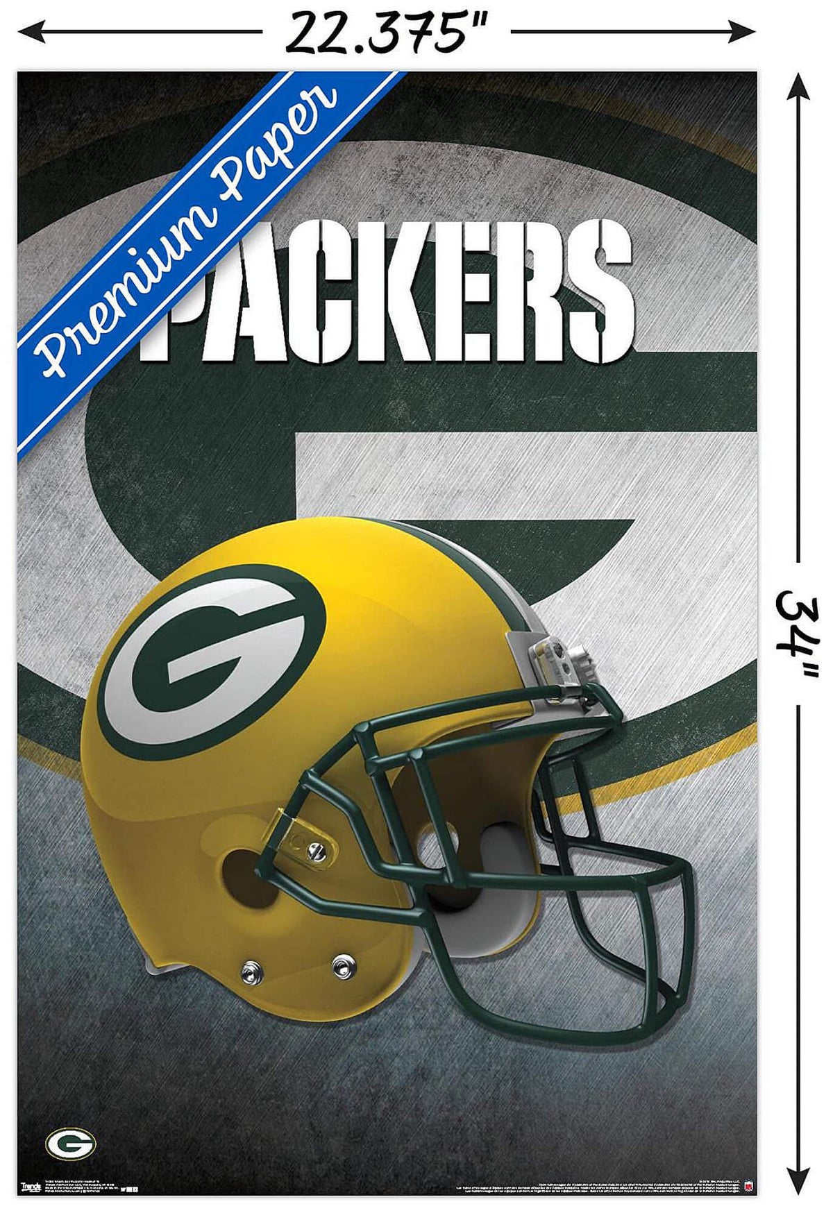 Plagát NFL Poster Green Bay Packers Helmet