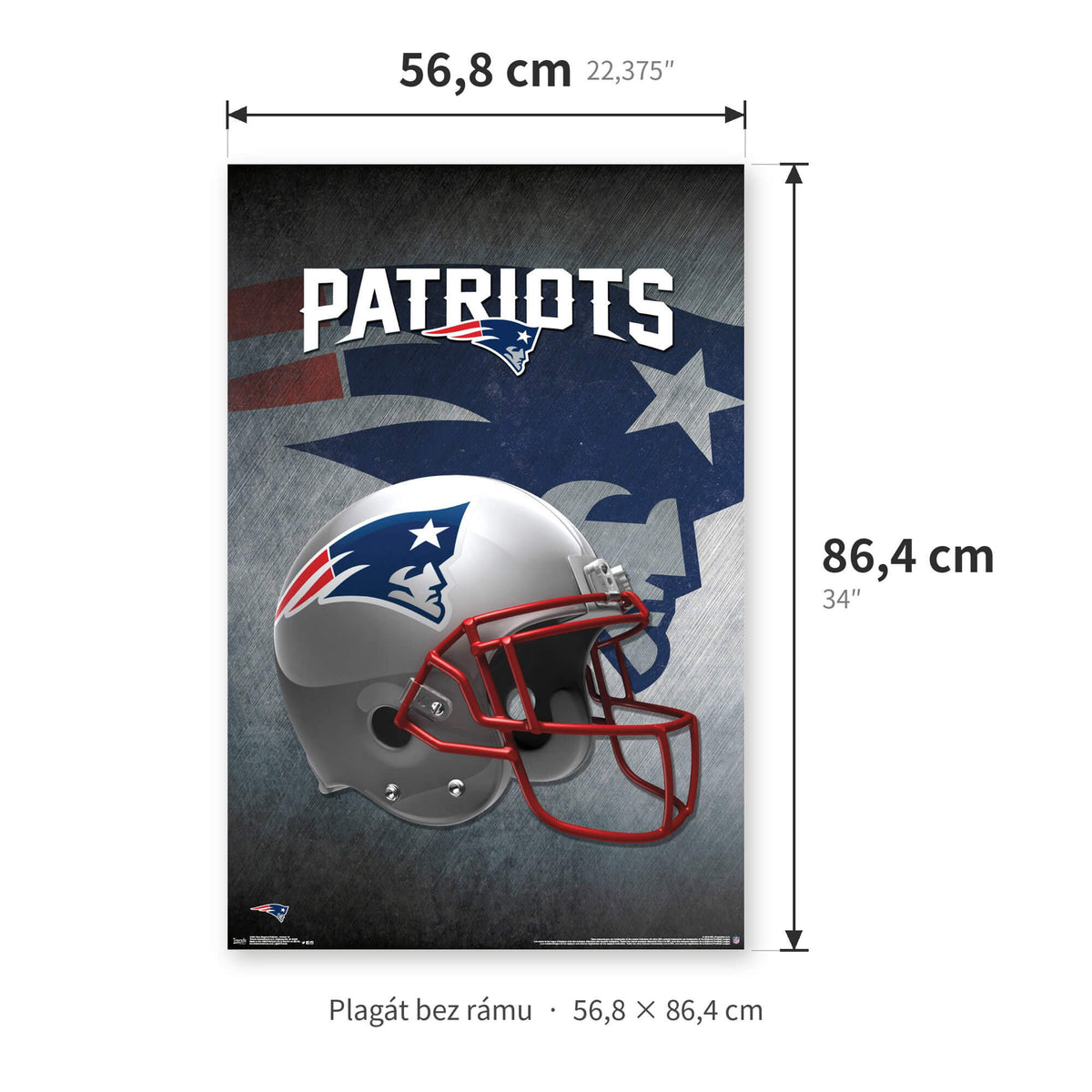 Plagát NFL Poster New England Patriots Helmet