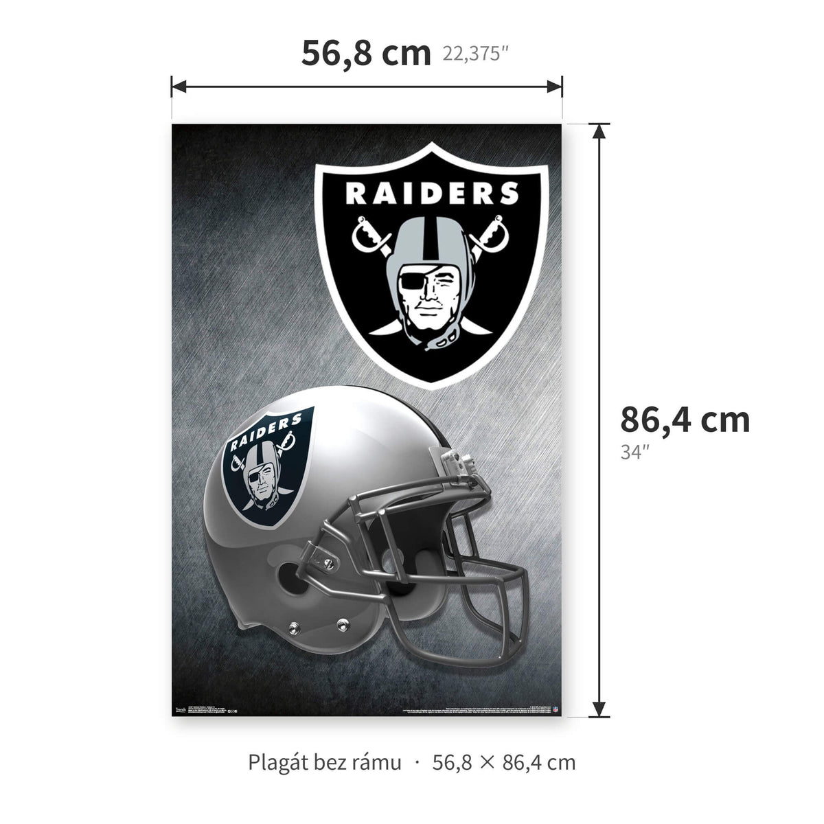 Plagát NFL Poster Oakland Raiders Helmet