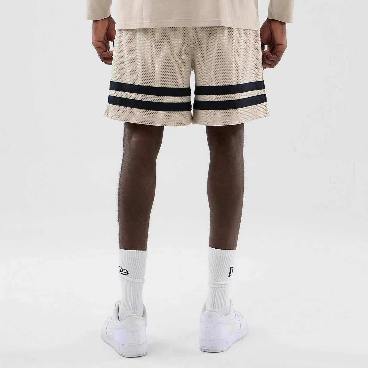Kraťasy NEW ERA New York Yankees MLB Light Beige Oversized Mesh Shorts béžové
