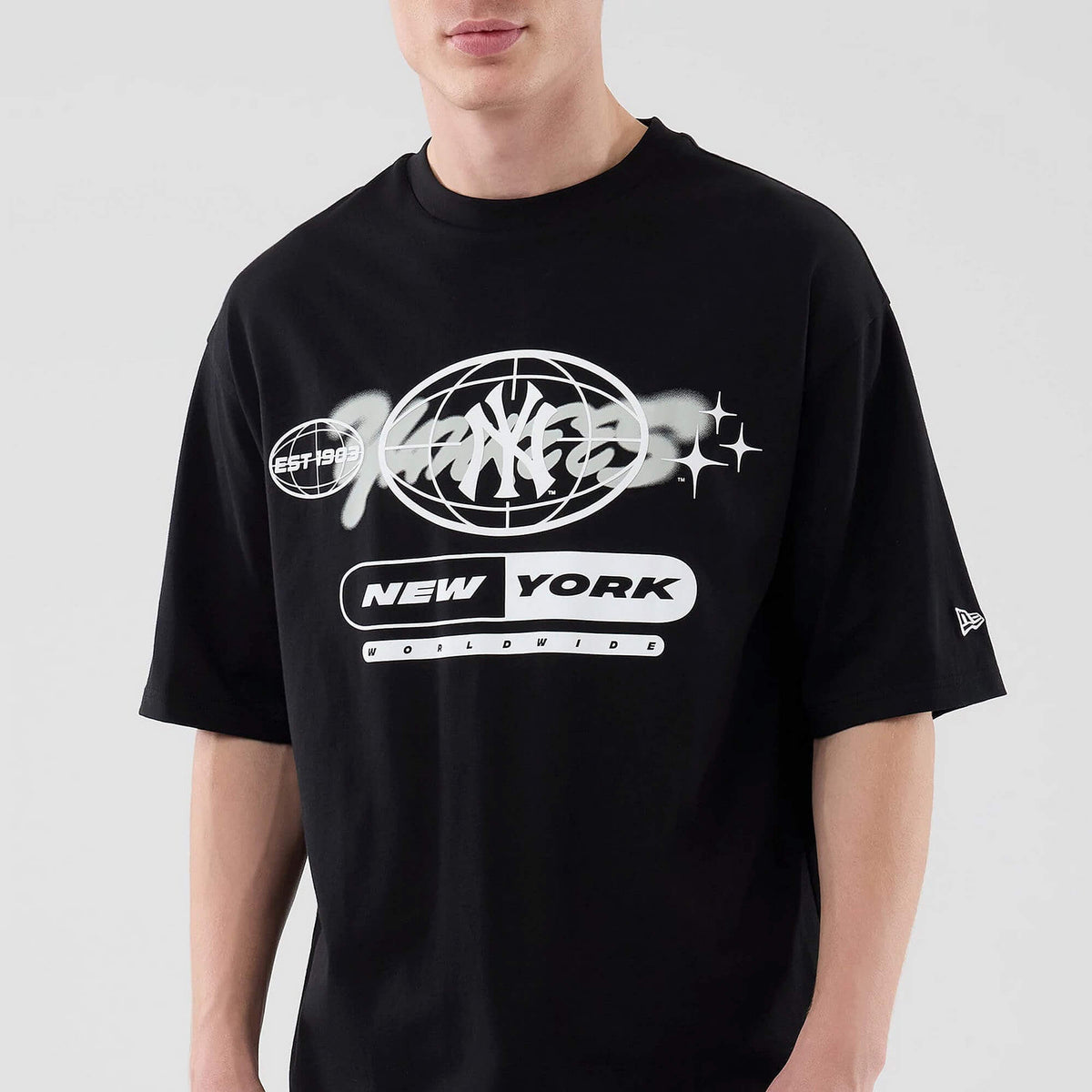 Tričko NEW ERA New York Yankees MLB Logo Graphic Black Oversized T-Shirt čierne