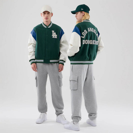 Bunda NEW ERA LA Dodgers MLB Varsity Dark Green Jacket tmavozelená