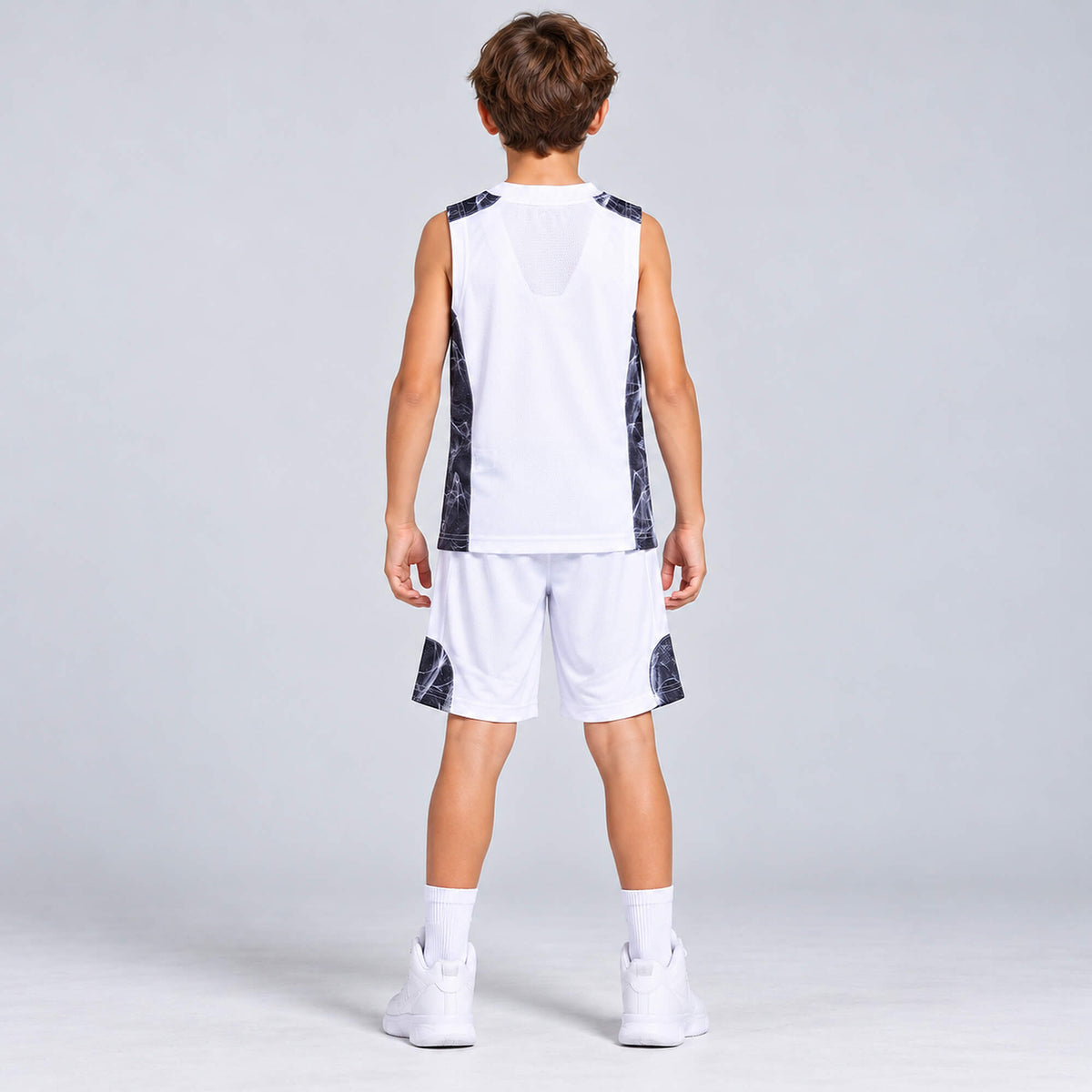Detská basketbalová súprava (dres + trenírky) Peak Basketball Sets Match Kids biela