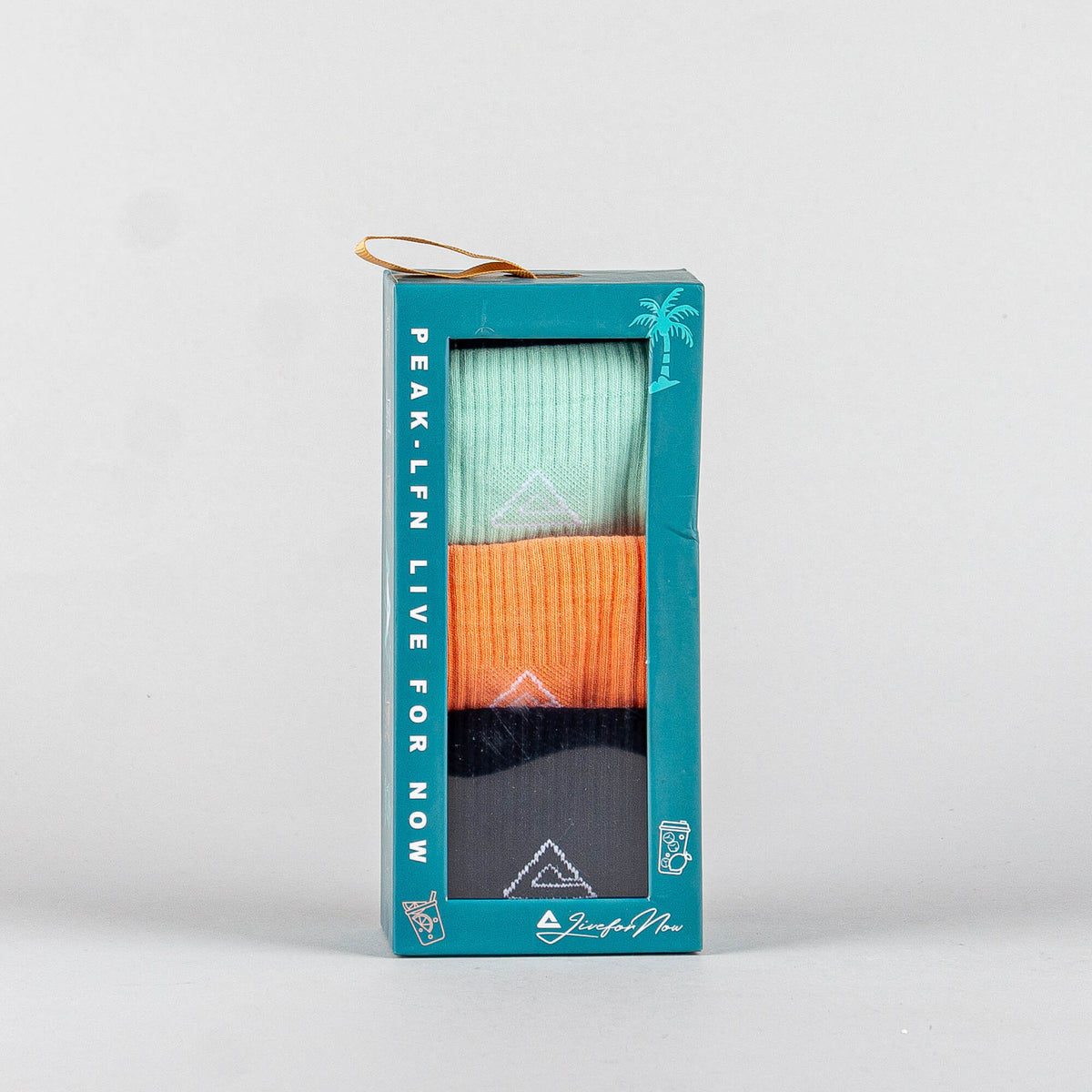 Módne vysoké ponožky PEAK Stretch High Cut Socks 3-pack čierne, mentolové a oranžové