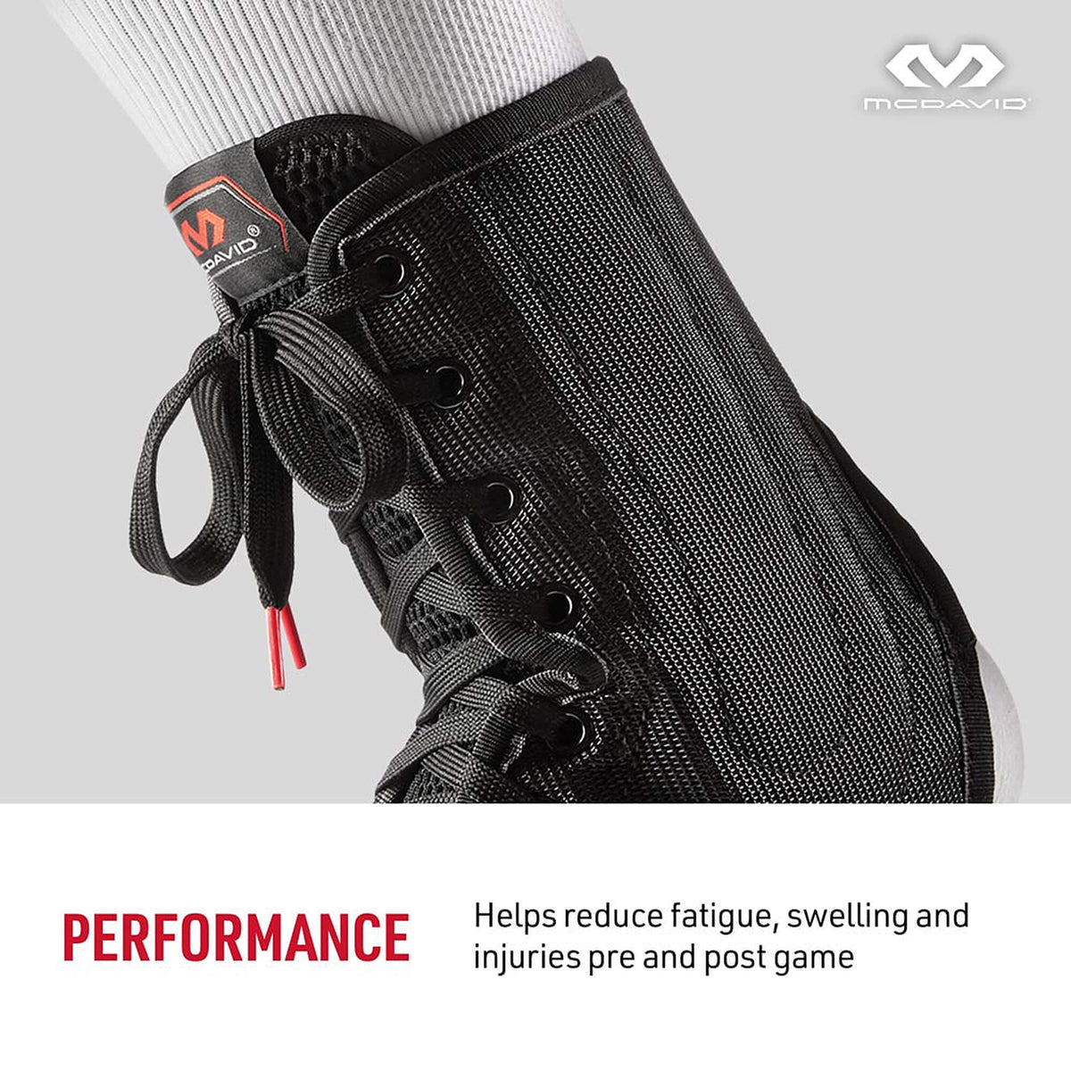 Šnurovacia ortéza na členok McDavid 199 Ankle Brace Lace-Up with Stays čierna