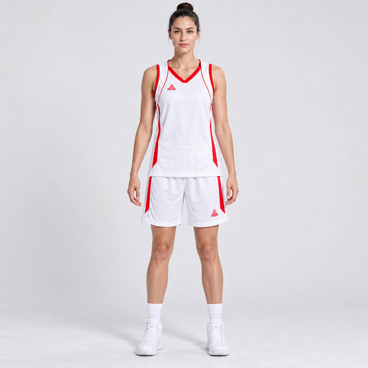 Dámska basketbalová súprava PEAK Basketball Uniform bielo-červená