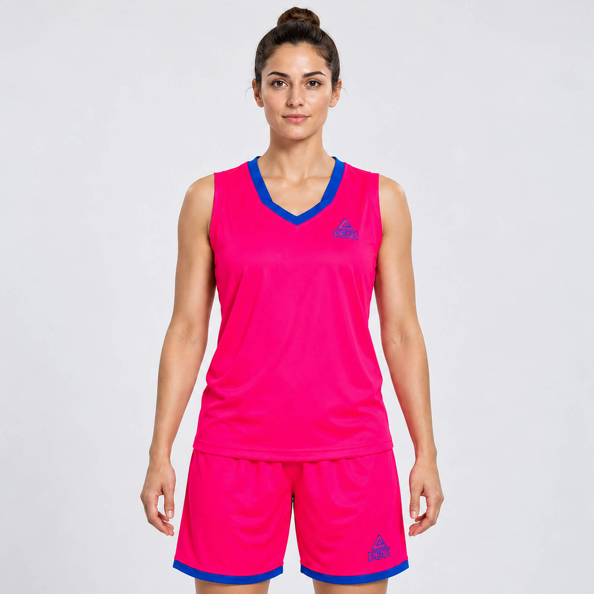 Dámska basketbalová súprava PEAK Basketball Uniform ružovo-modrá