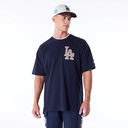 Tričko New Era MLB Los Angeles Dodgers World Series Navy Drop Shoulder T-Shirt tmavomodré