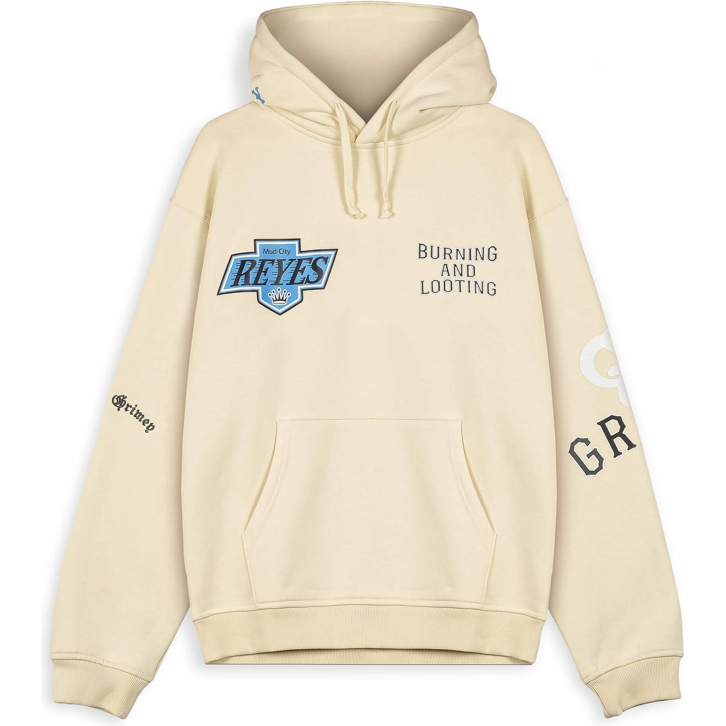 Mikina s kapucňou Grimey Wear Causing Panic Vintage Hoodie krémová