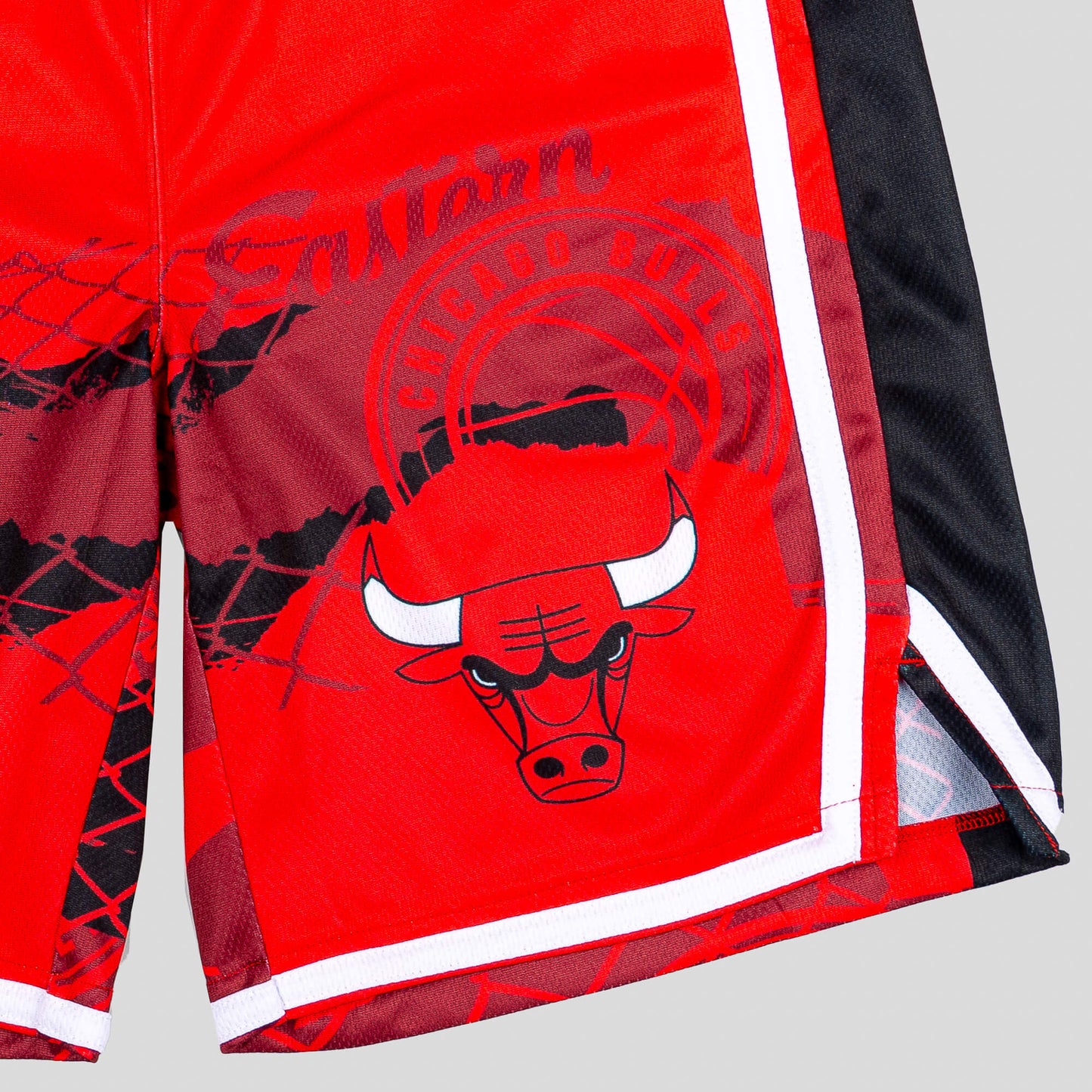 Detské basketbalové šortky OUTER STUFF NBA FADE AWAY BALLER SHORT CHICAGO BULLS (od 8 do 20 rokov) červené