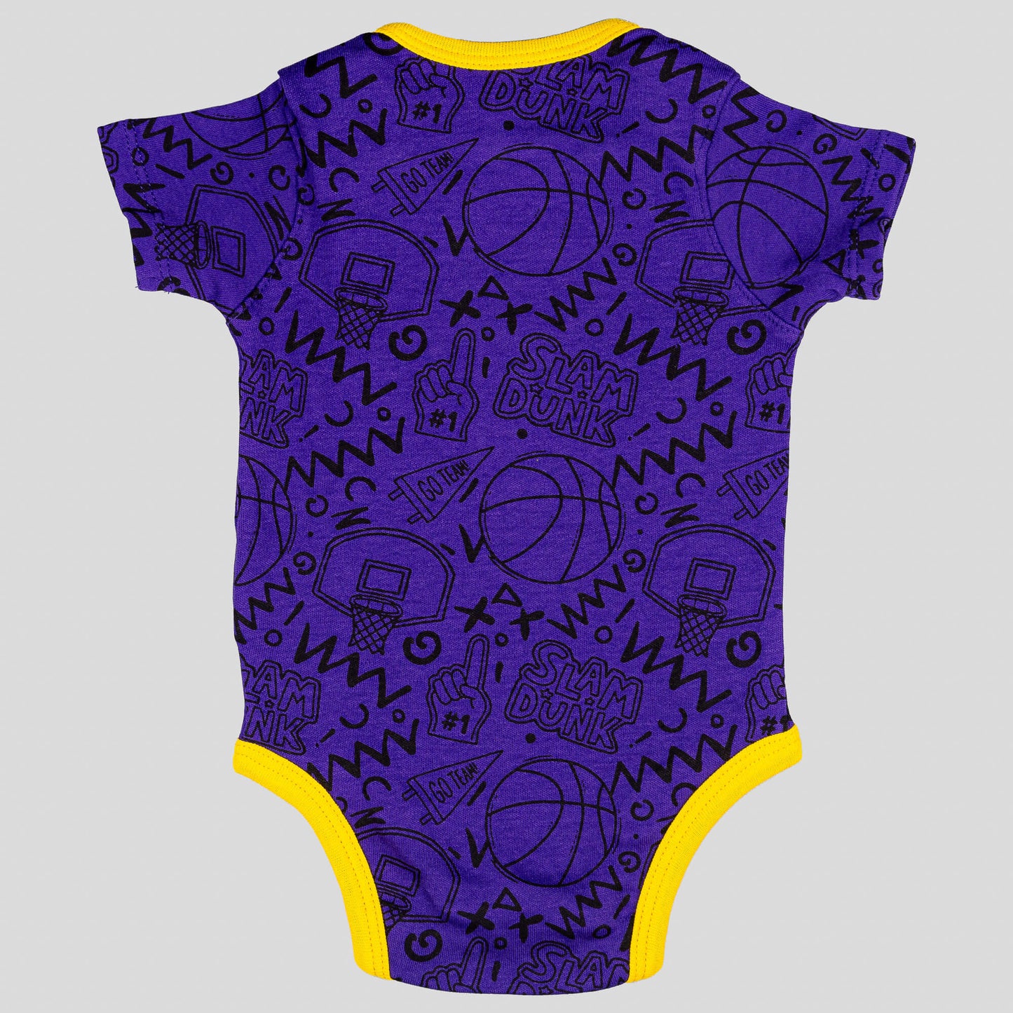 Detská súprava OUTER STUFF NBA SLAM DUNK 3PC SS CREEPER SET LOS ANGELES LAKERS žltá/fialová/čierna