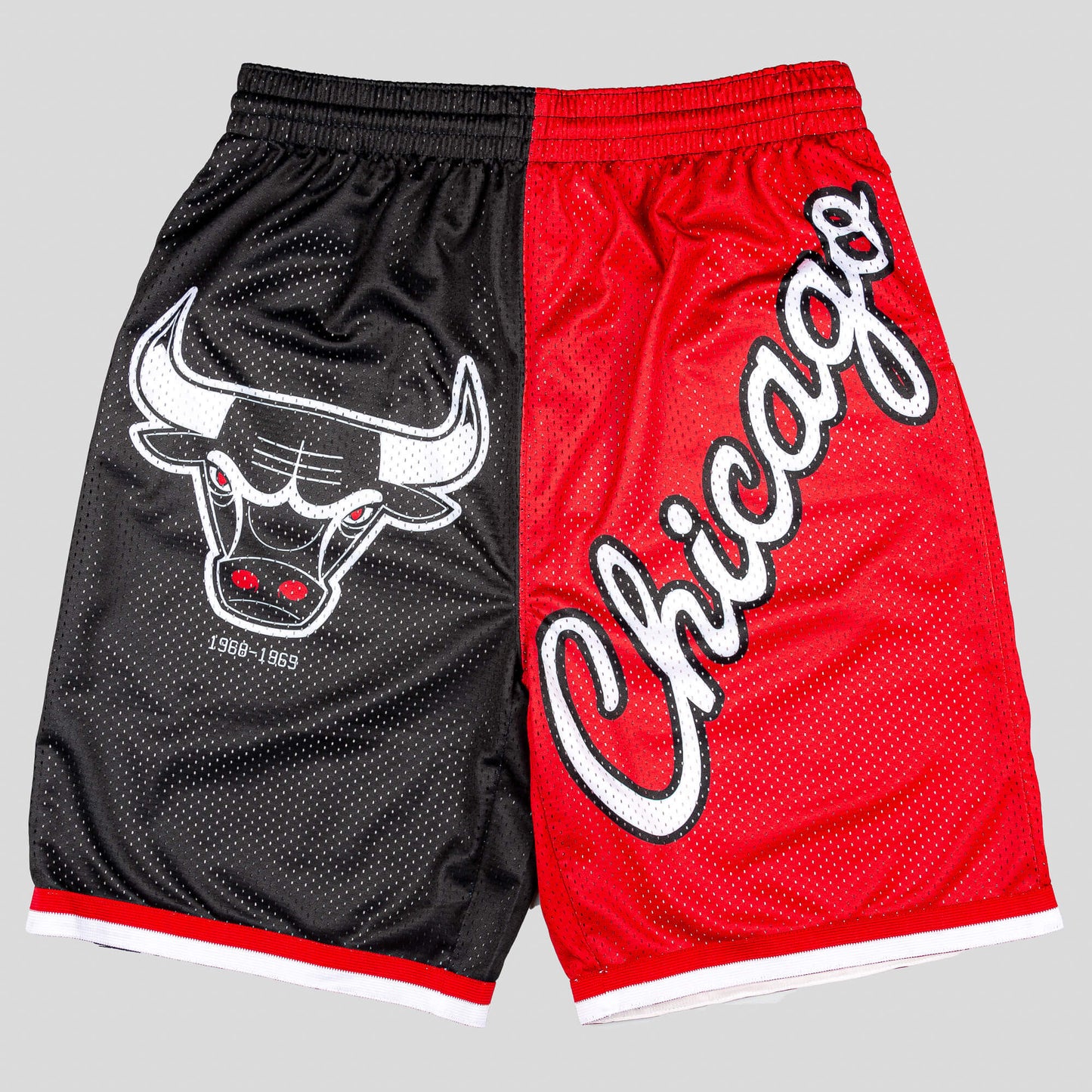 Detské basketbalové šortky Mitchell And Ness NBA Big Face Shorts 5.0  Chicago Bulls čierna/červená od 8 do 20 rokov