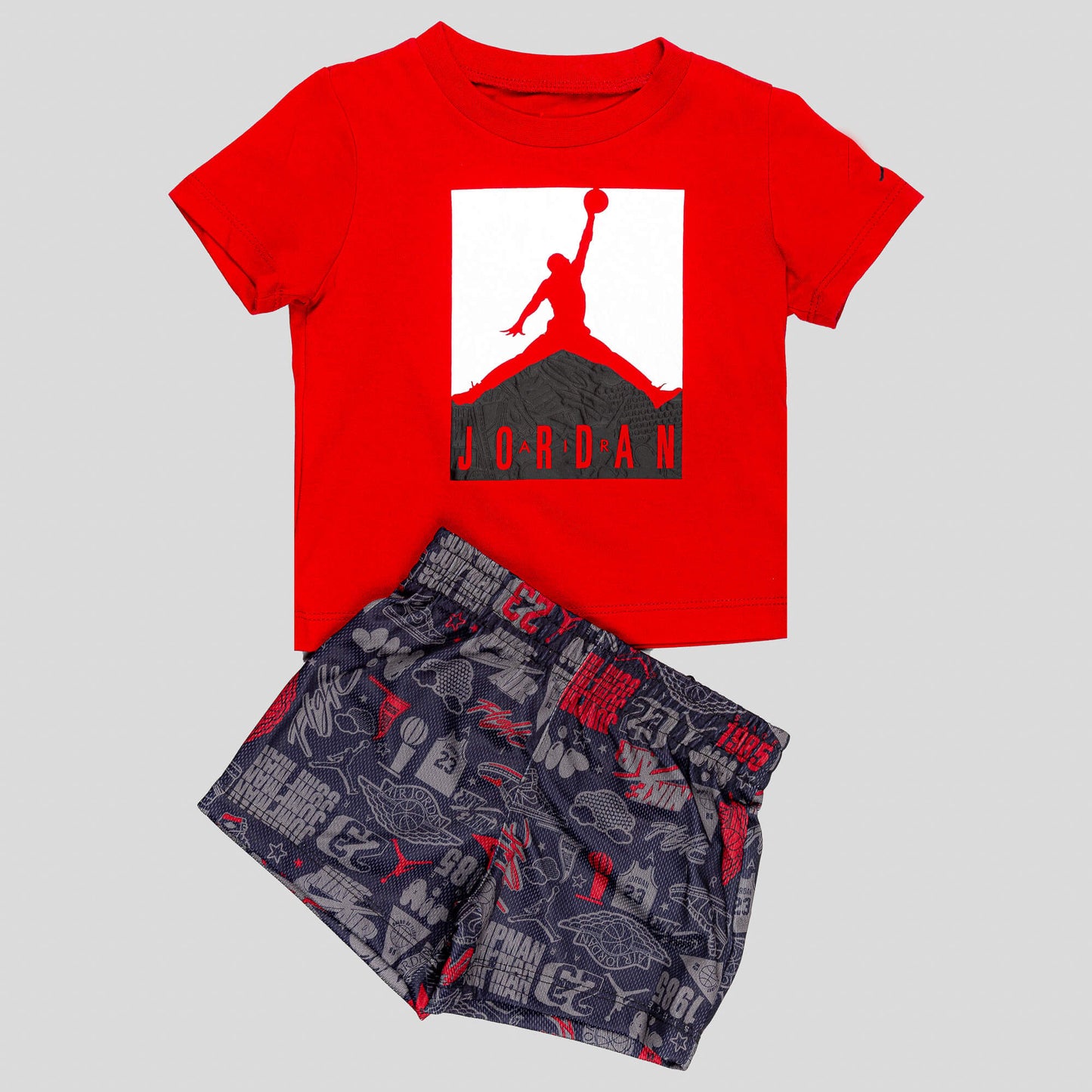 Detská súprava Nike Air Jordan Sets Junior červeno/čierna