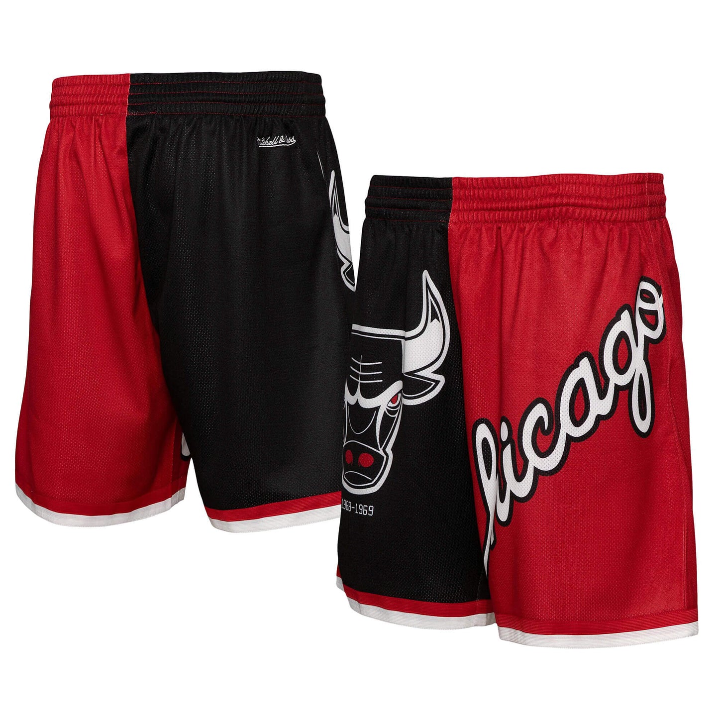 Detské basketbalové šortky Mitchell And Ness NBA Big Face Shorts 5.0  Chicago Bulls čierna/červená od 8 do 20 rokov