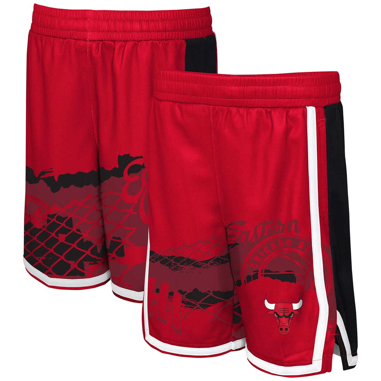 Detské basketbalové šortky OUTER STUFF NBA FADE AWAY BALLER SHORT CHICAGO BULLS (od 8 do 20 rokov) červené