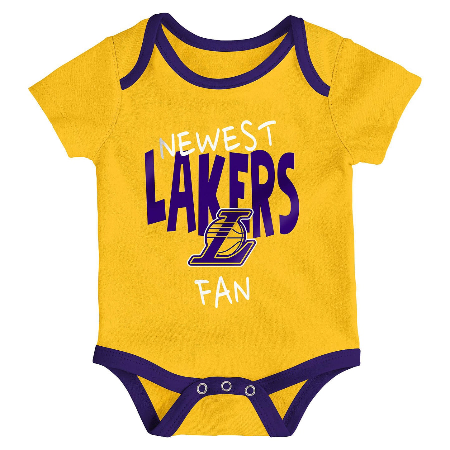 Detská súprava OUTER STUFF NBA SLAM DUNK 3PC SS CREEPER SET LOS ANGELES LAKERS žltá/fialová/čierna