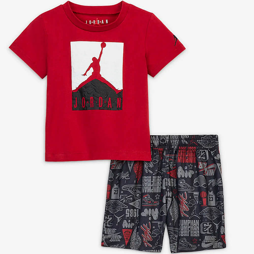 Detská súprava Nike Air Jordan Sets Junior červeno/čierna