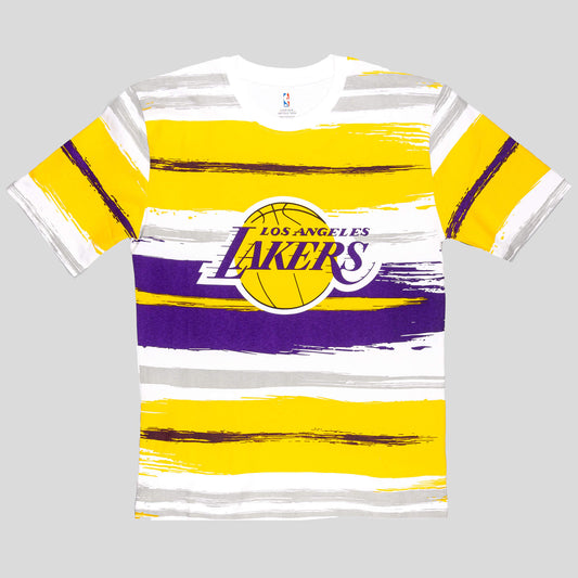 Outer Stuff Run It Back Ss Crew Neck Tee Los Angeles Lakers White/Yellow
