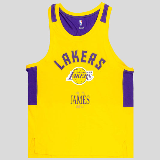 OUTER STUFF NBA PURE SHOOTER CB COTTON TANK LOS ANGELES LAKERS LEBRON JAMES YELLOW/PURPLE