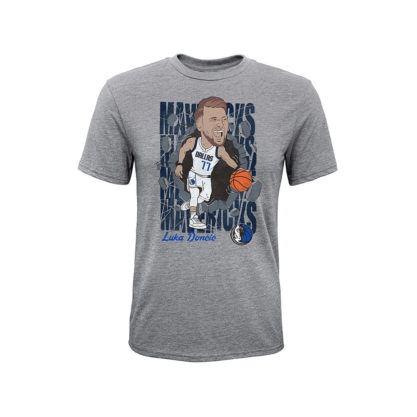 OUTER STUFF NBA COURT SIDE SS TRIBLEND TEE DALLAS MAVERICKS DONCIC LUKA Dk. Grey