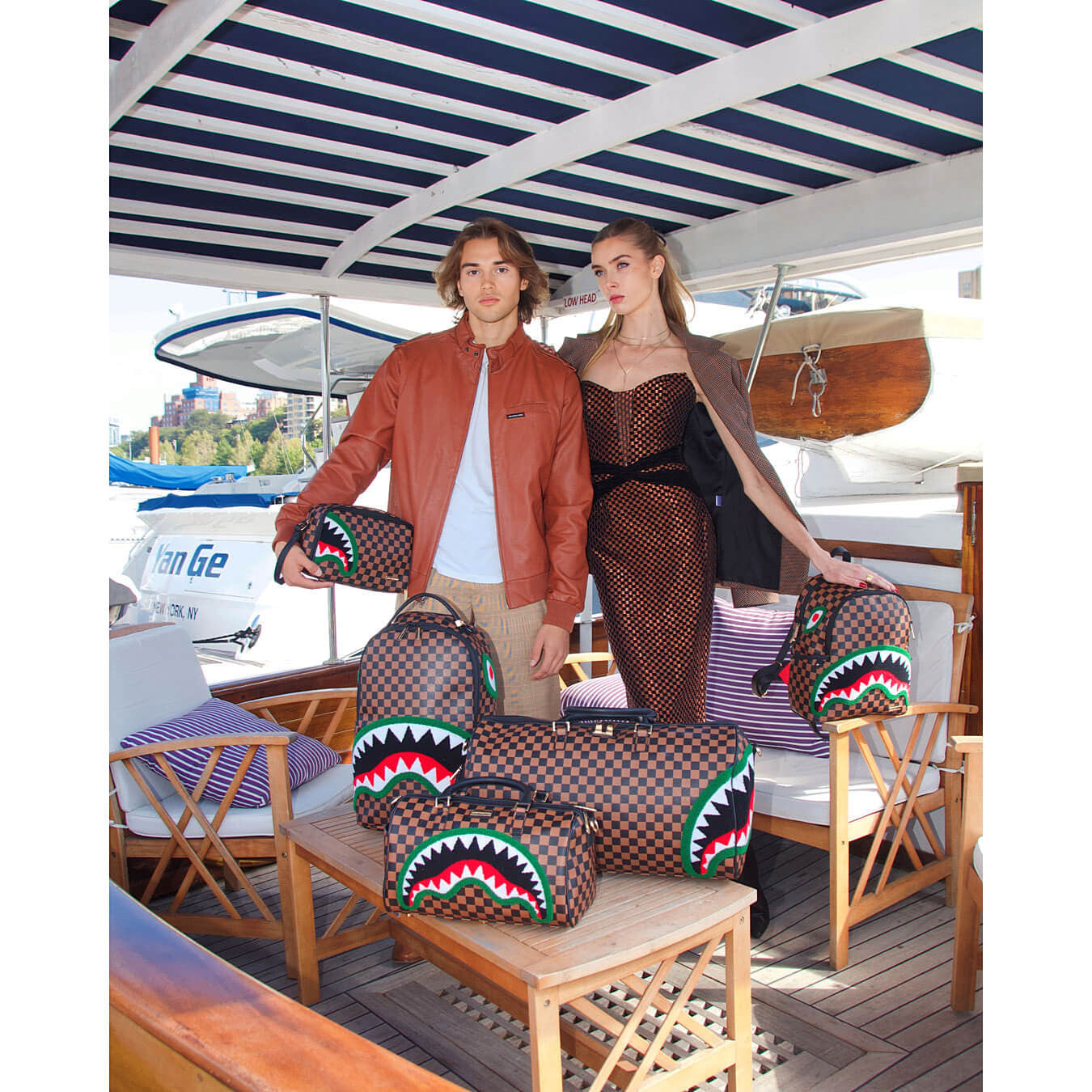 Sprayground Romeo Air Italia Shark Savage Backpack Brown