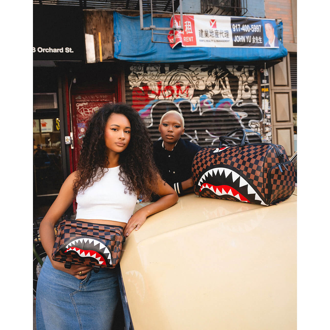 Sprayground The Hangover Shark Cargo Crossbody Brown