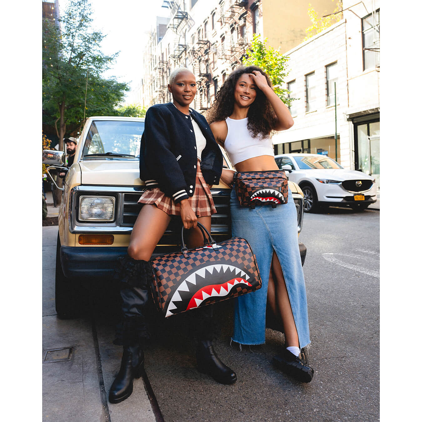 Sprayground The Hangover Shark Cargo Crossbody Brown