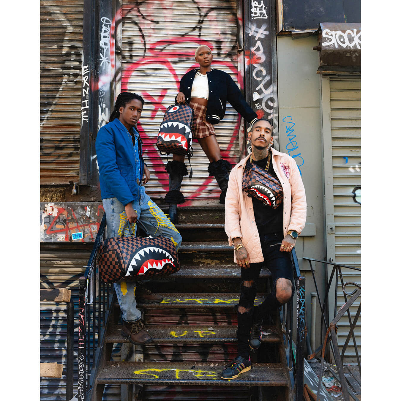 Sprayground The Hangover Shark Cargo Crossbody Brown