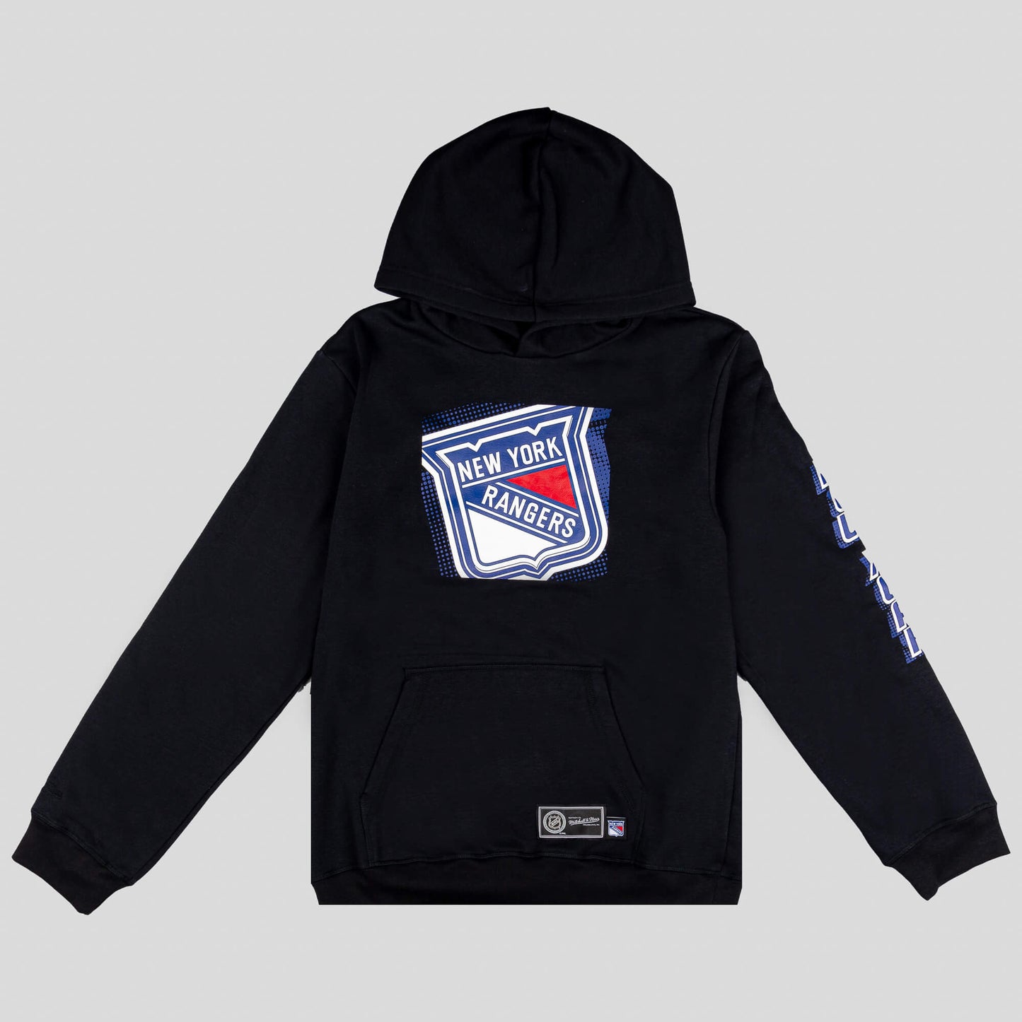 Detská mikina s kapucňou Mitchell & Ness NHL Big Face 7.0 Fashion Hoodie New York Rangers čierna