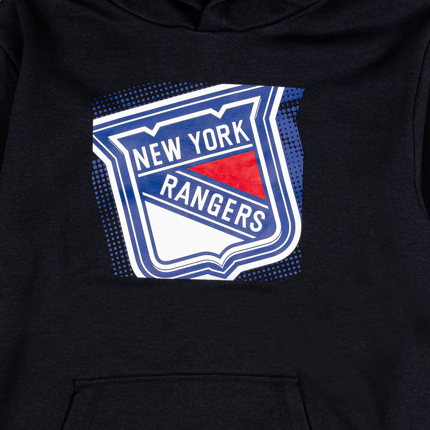 Detská mikina s kapucňou Mitchell & Ness NHL Big Face 7.0 Fashion Hoodie New York Rangers čierna