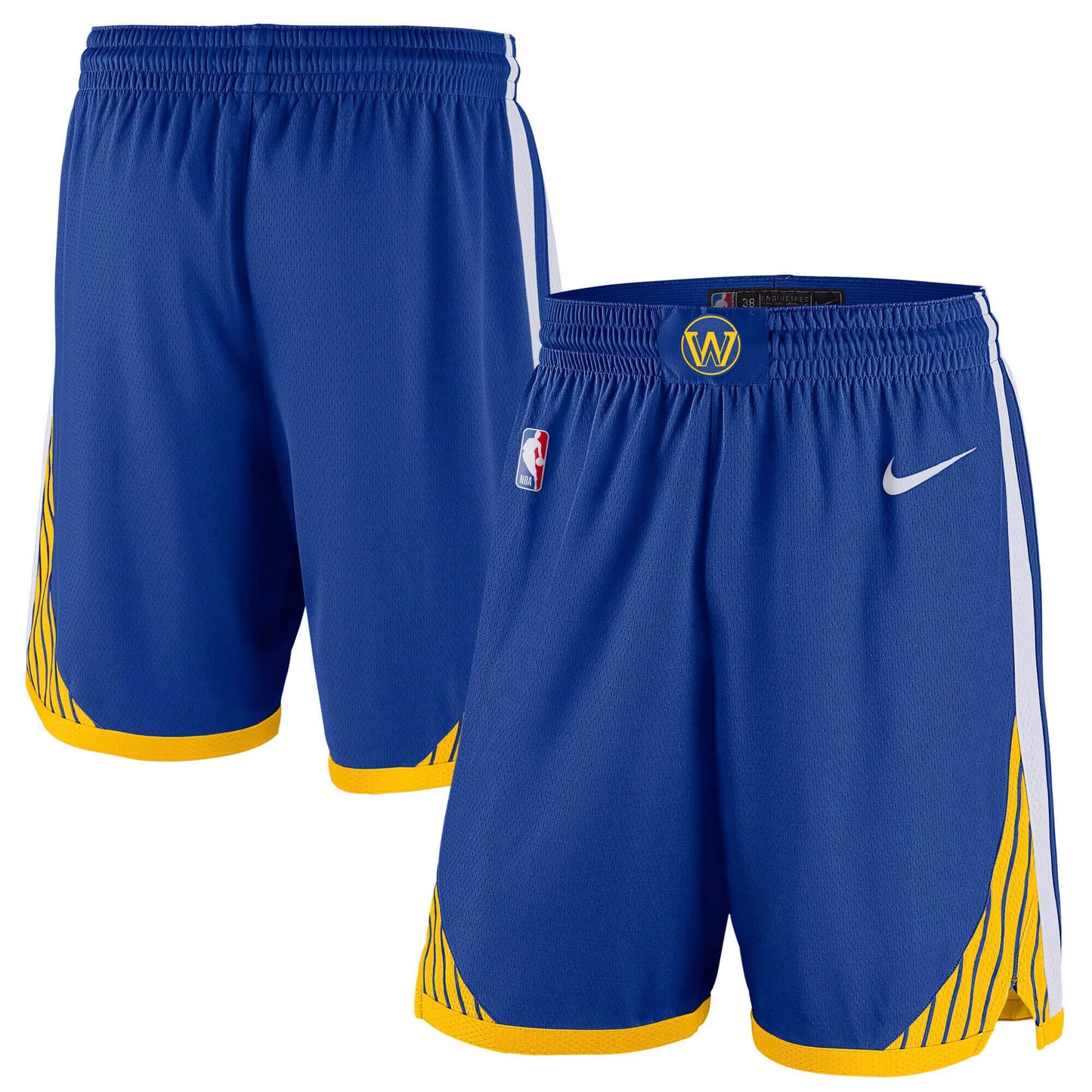 Detské basketbalové šortky Nike NBA Boys Icon Swingman Short Golden State Warriors (od 8 do 20 rokov) modrá/žltá