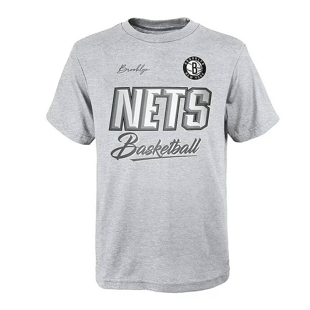 OUTER STUFF COURT VS TRACK CTN TEE BROOKLYN NETS GREY