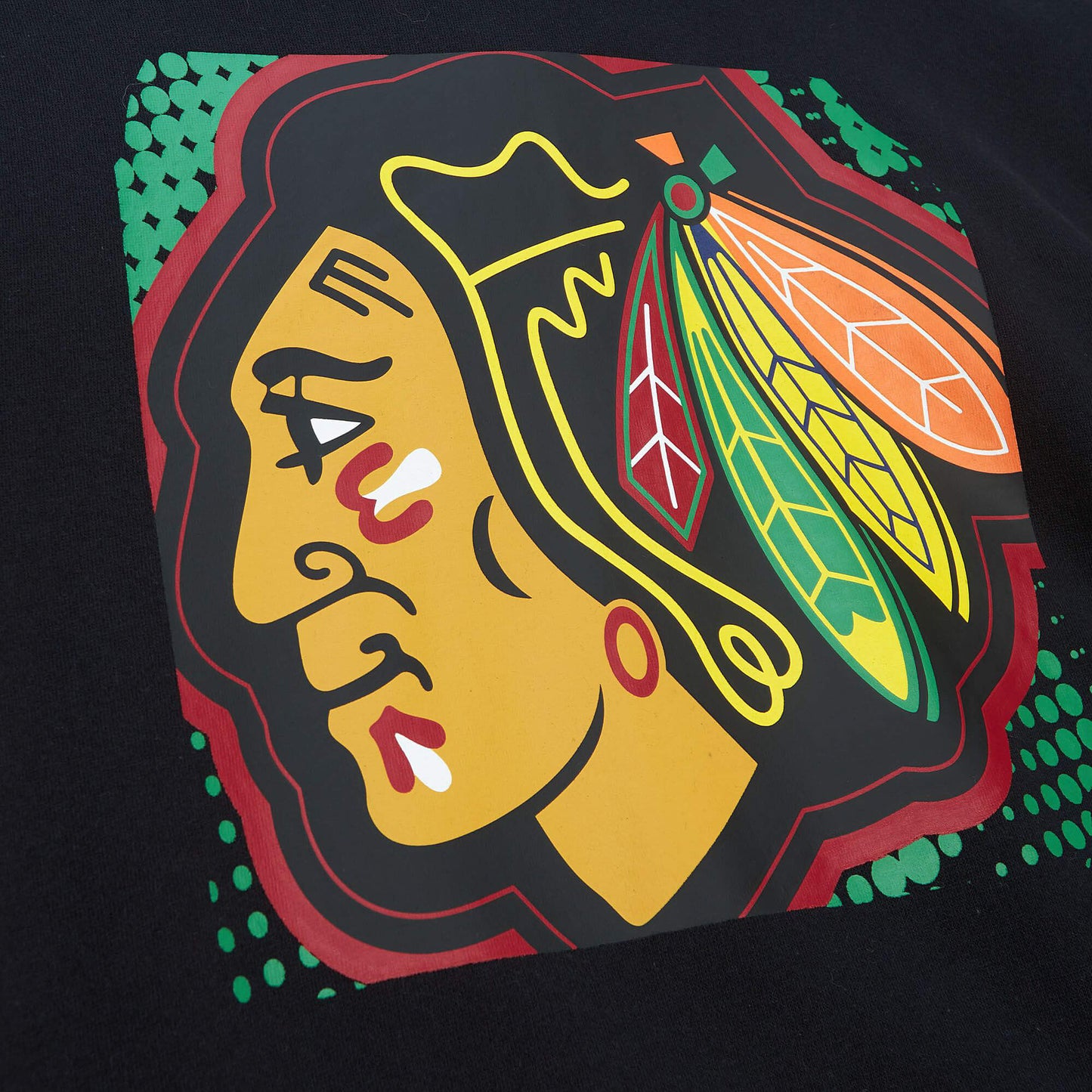 Detská mikina s kapucňou Mitchell & Ness NHL Big Face 7.0 Fashion Hoodie Chicago Blackhawks čierna