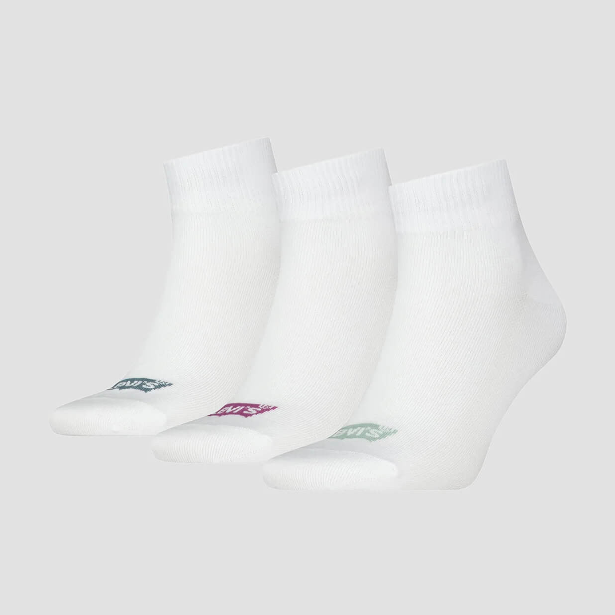 Levis Mid Cut Batwing Logo Recycled Cotton 3P White Combo