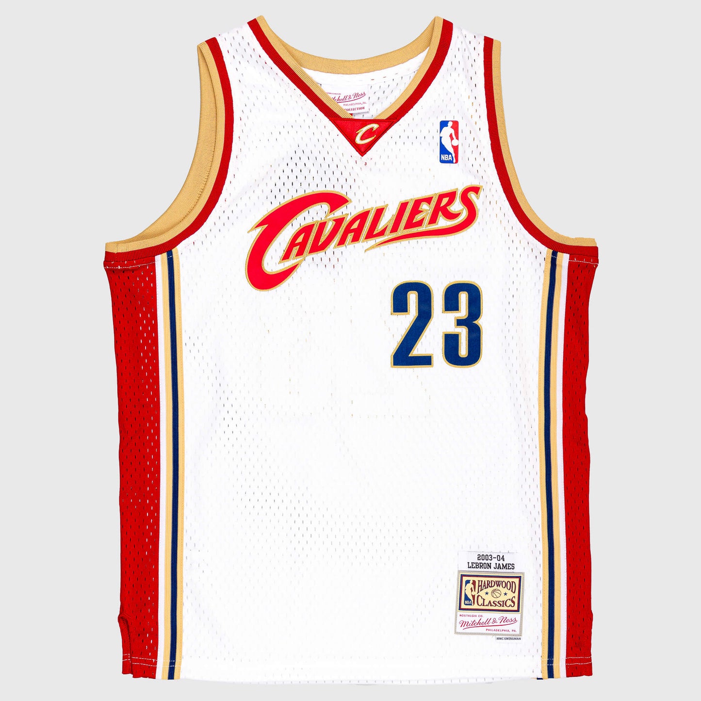 Basketbalový dres Mitchell & Ness NBA Swingman Jersey Home Cleveland Cavaliers LeBron James biely