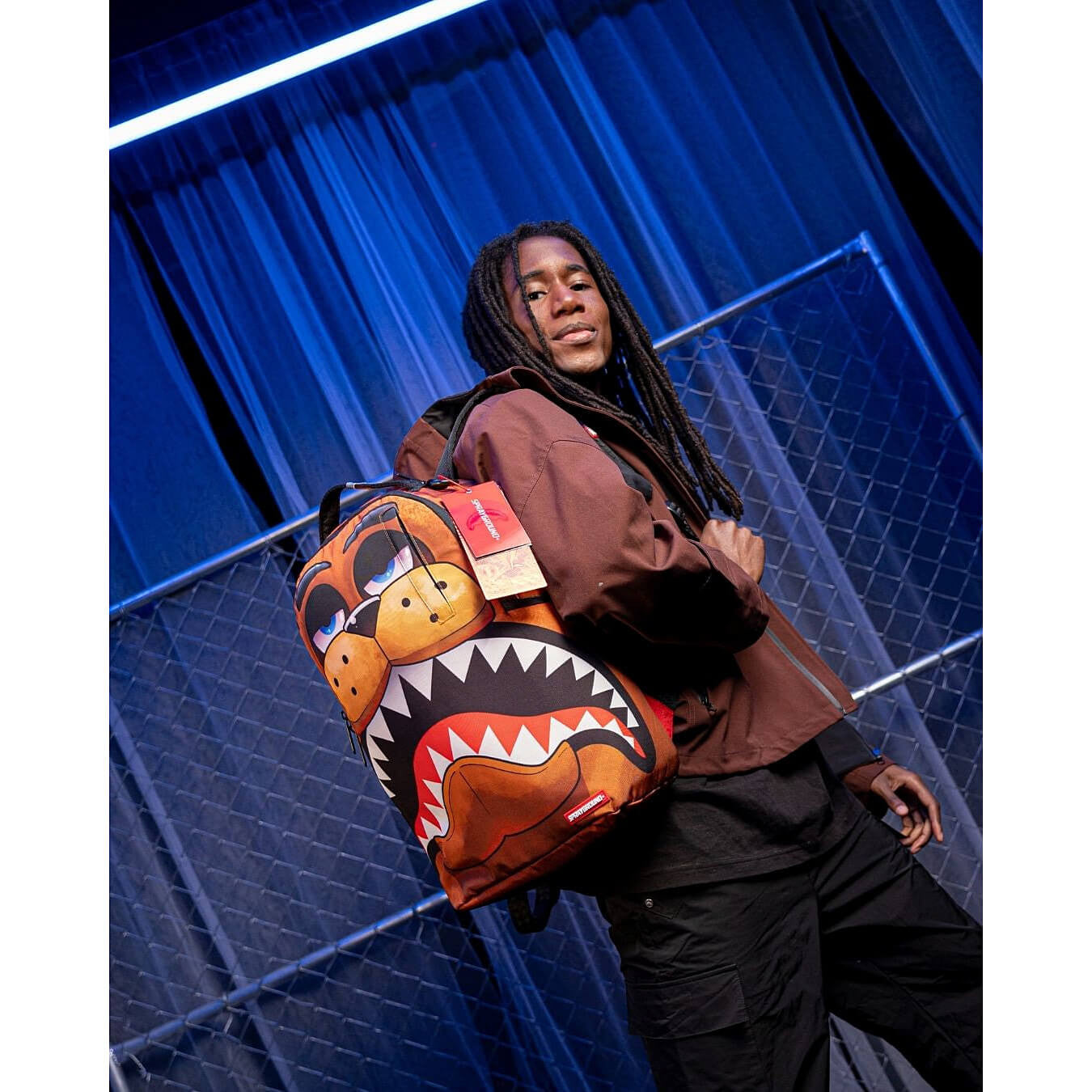 Sprayground Five Nights At Freddy'S Shark Dlxsr Backpack Brown