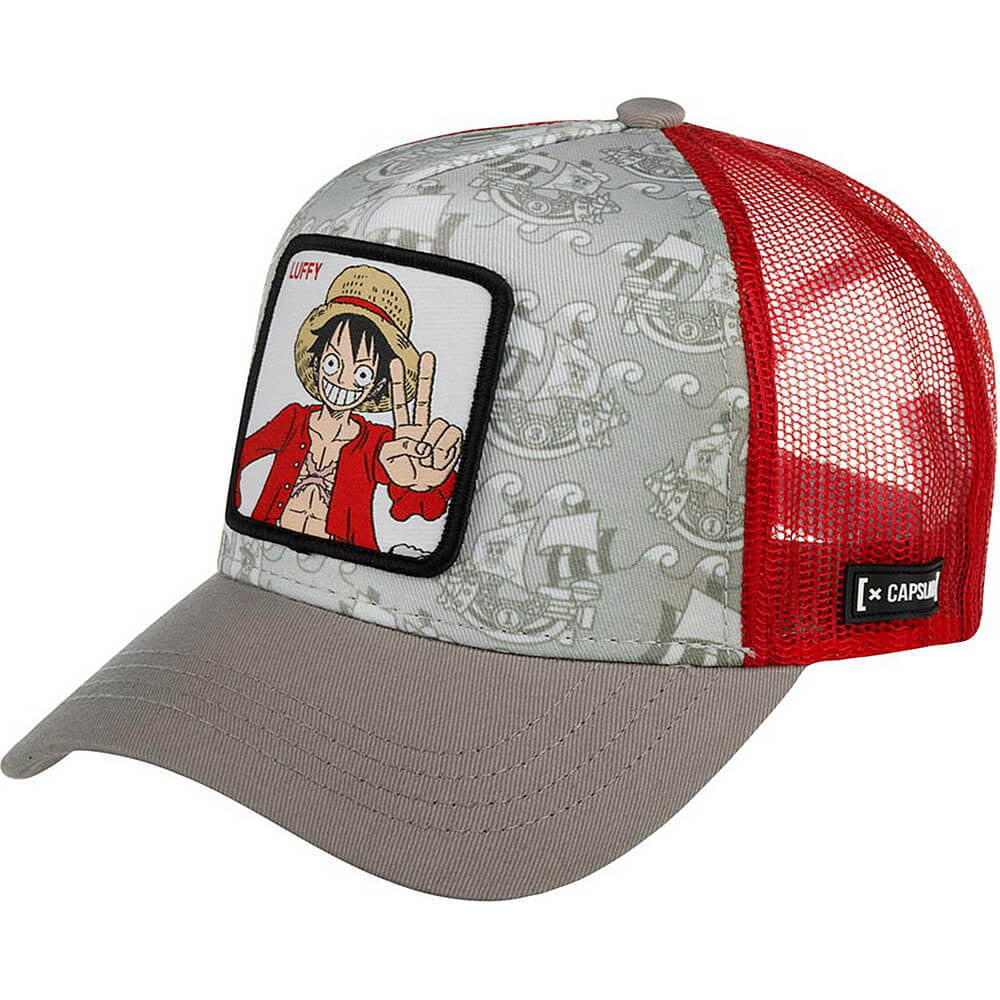 Šiltovka so sieťkou Capslab Trucker One Piece Luffy béžová