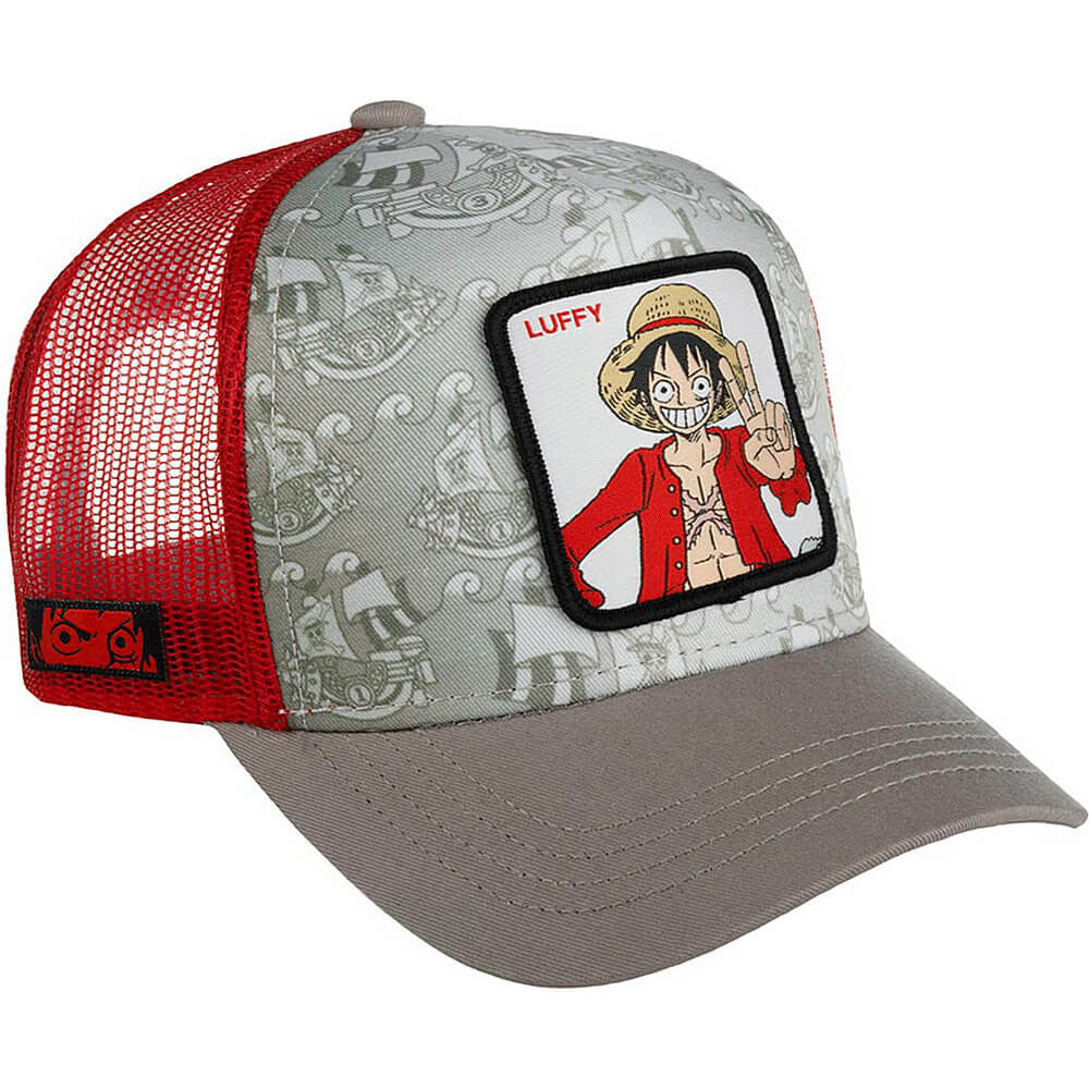 Šiltovka so sieťkou Capslab Trucker One Piece Luffy béžová