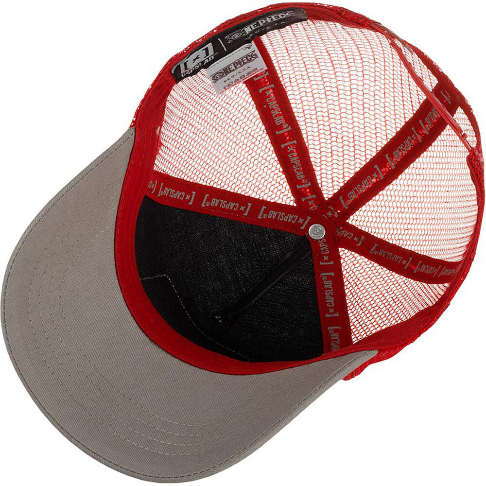 Šiltovka so sieťkou Capslab Trucker One Piece Luffy béžová