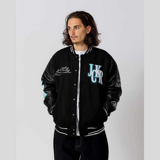 Bunda bomber Jacker Big Pharma Varsity Jacket Black čierna