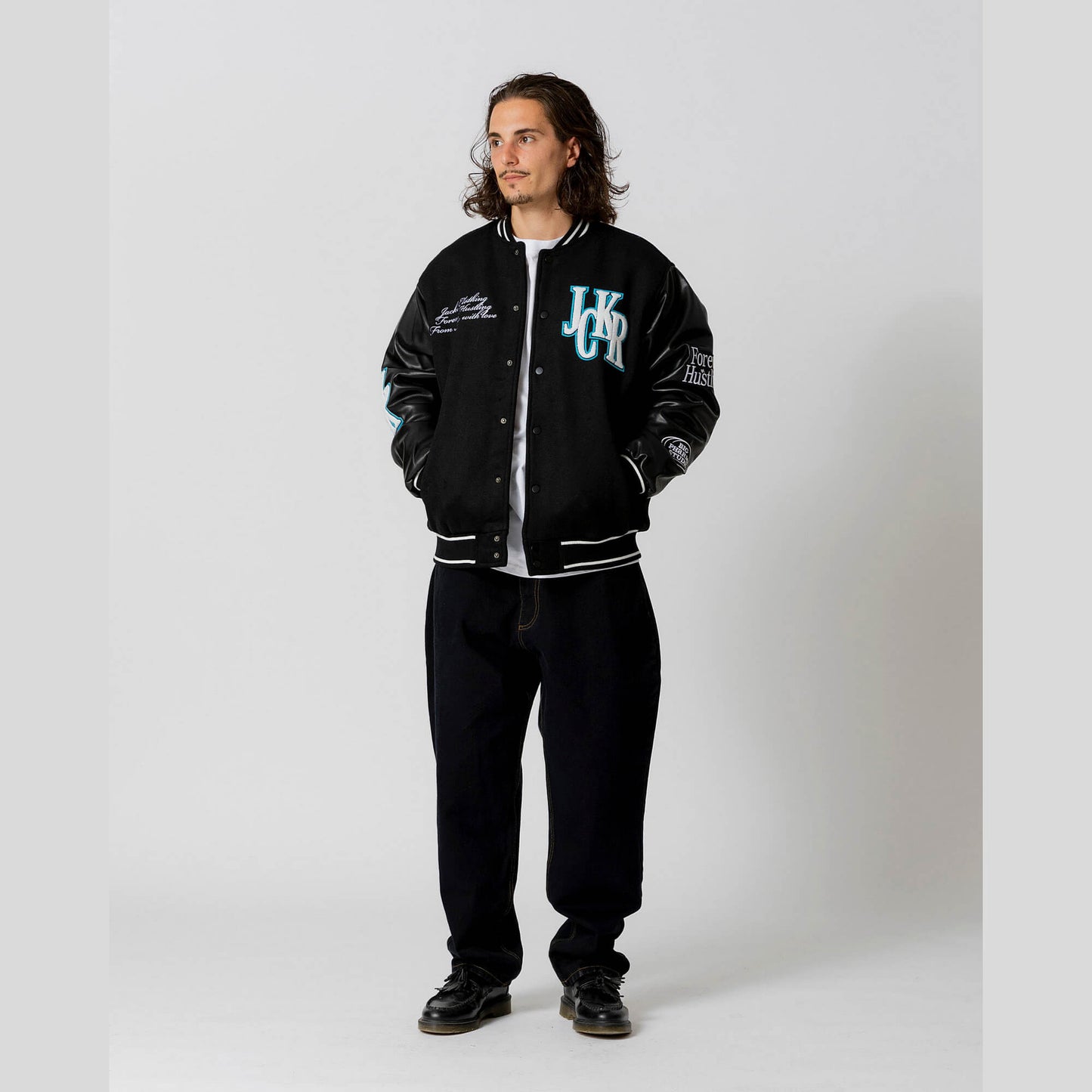 Bunda bomber Jacker Big Pharma Varsity Jacket Black čierna